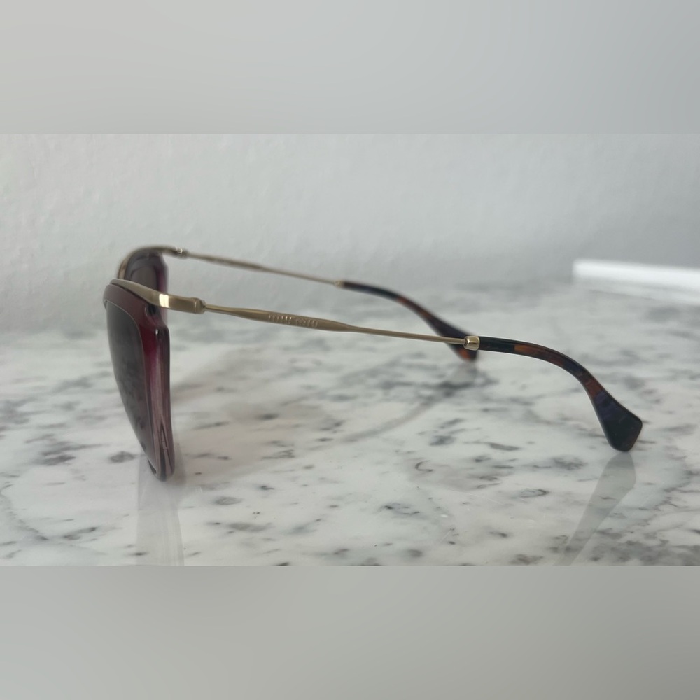 Miu Miu SMU51P Gold & Purple Gradient Cat Eye Sunglasses - Picture 6 of 10